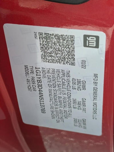 2022 Chevrolet Corvette Stingray 2LT