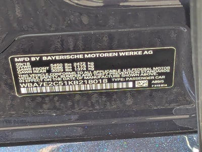 2019 BMW 7 Series 740i
