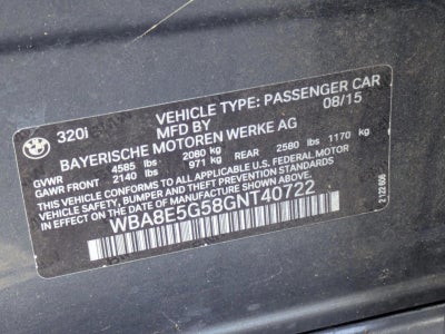 2016 BMW 3 Series 320i xDrive