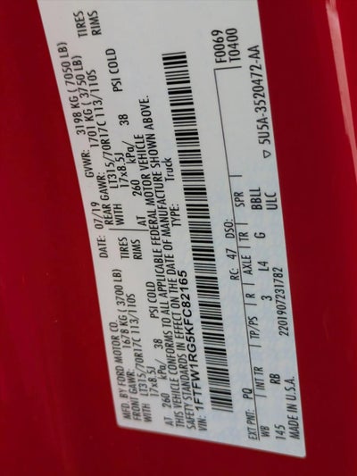 2019 Ford F-150 Raptor 4WD SuperCrew 5.5' Box