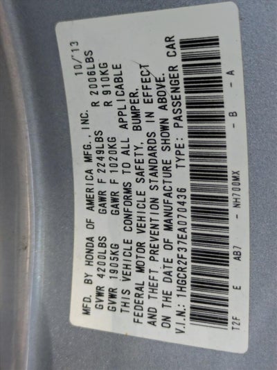 2014 Honda Accord Sedan LX CVT PZEV