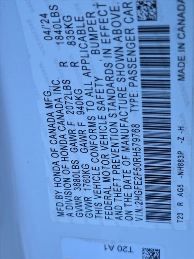 2024 Honda Civic Sedan Sport CVT