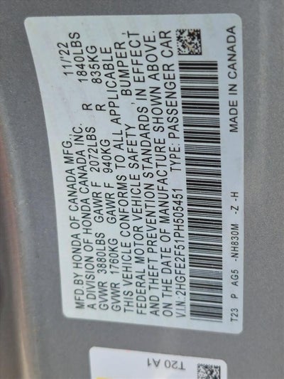 2023 Honda Civic Sedan Sport CVT