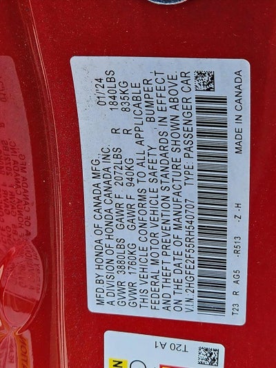 2024 Honda Civic Sedan Sport CVT