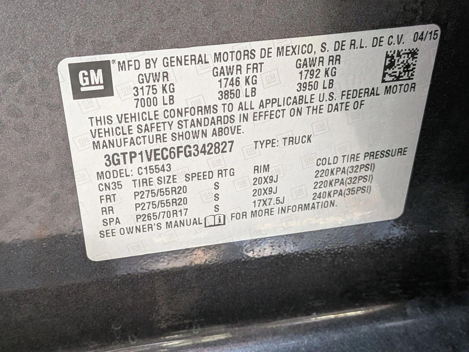 2015 GMC Sierra 1500 Crew Cab Short Box 2-Wheel Drive SLT