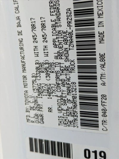 2024 Toyota Tacoma 2WD 2WD SR5 Double Cab 5' Bed AT (SE)