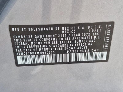2021 Volkswagen Jetta S Auto