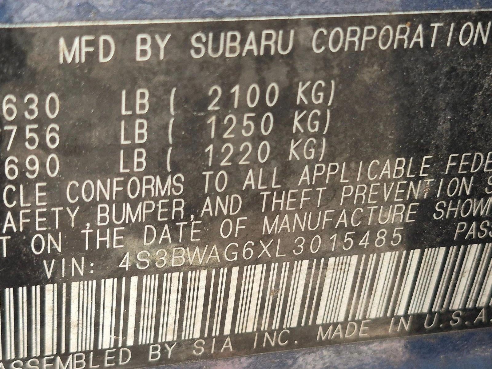 2020 Subaru Legacy Sport CVT