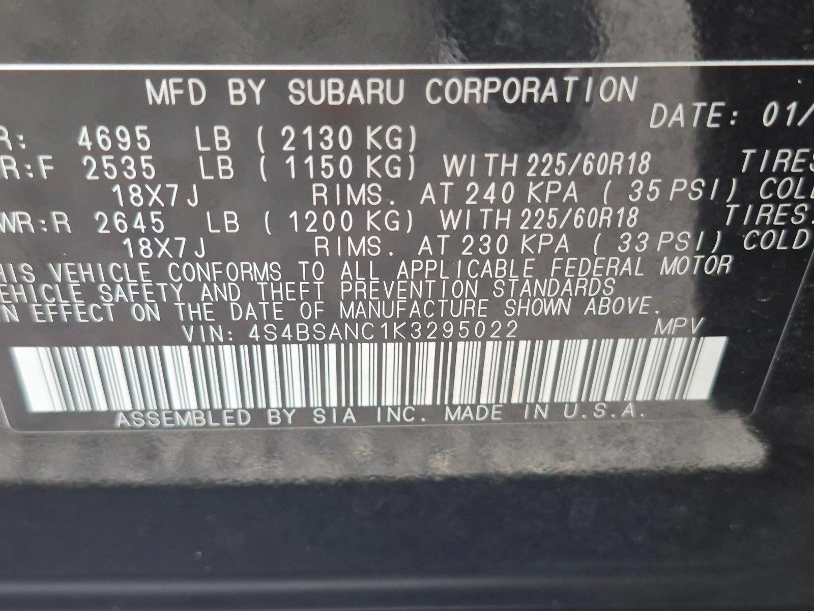 2019 Subaru Outback 2.5i Limited