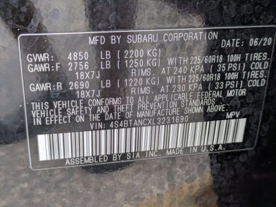 2020 Subaru Outback Limited CVT
