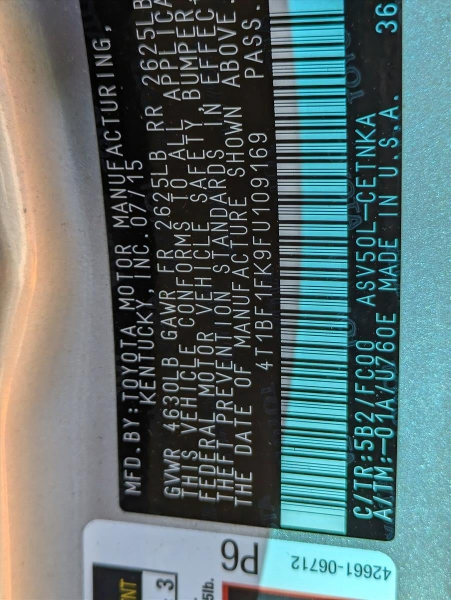 2015 Toyota Camry 4dr Sdn I4 Auto LE (Natl)