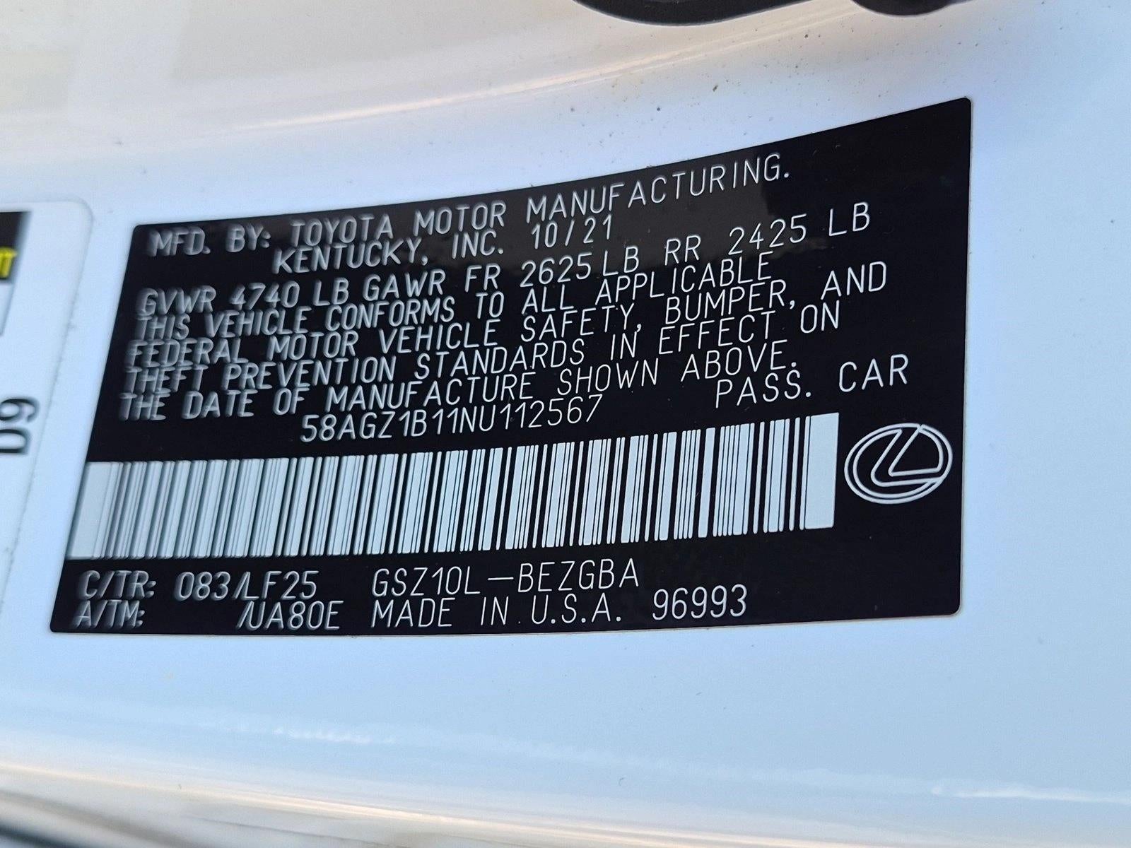 2022 Lexus ES 350 F SPORT FWD
