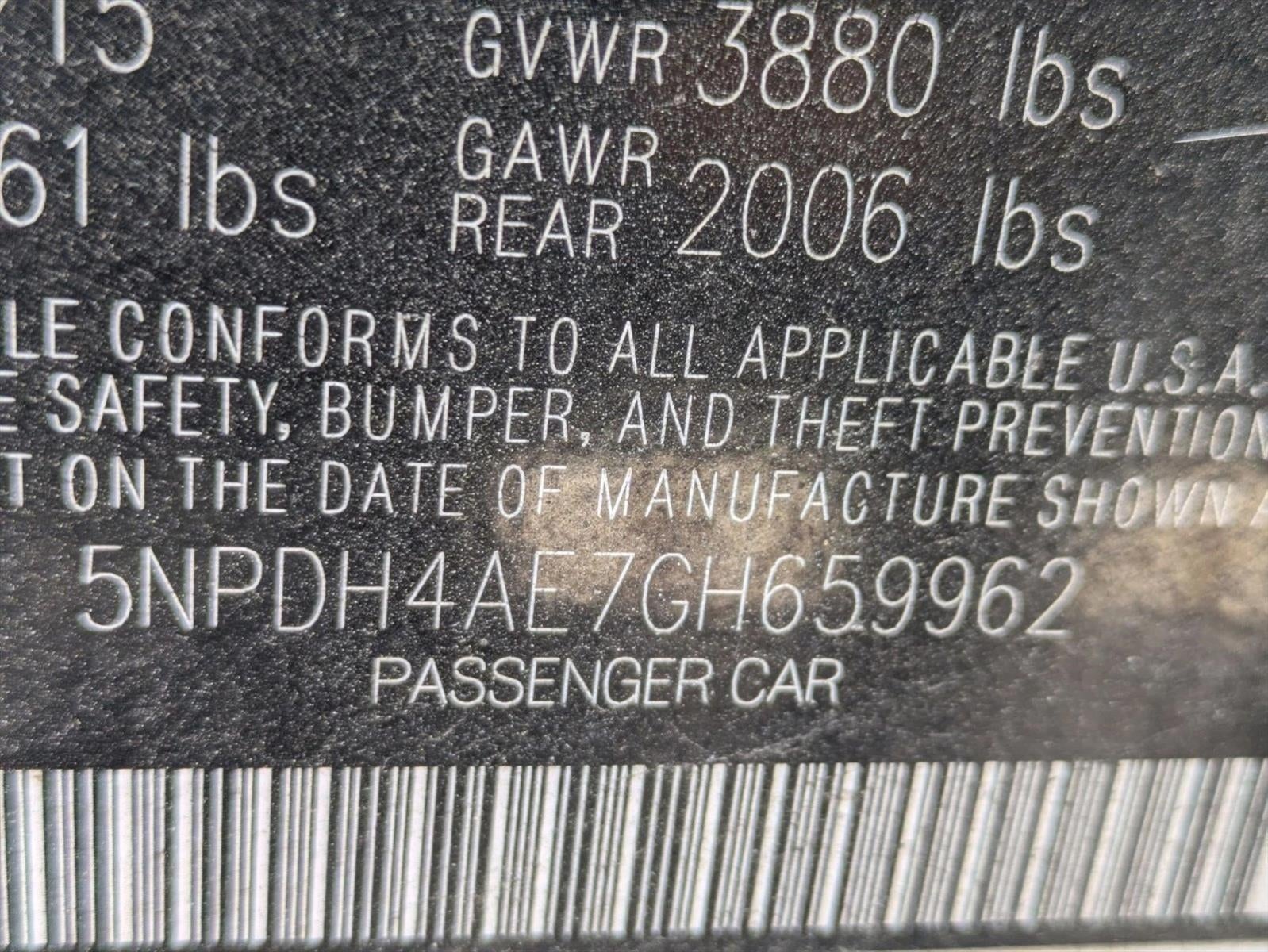 2016 Hyundai ELANTRA 4dr Sdn Auto SE