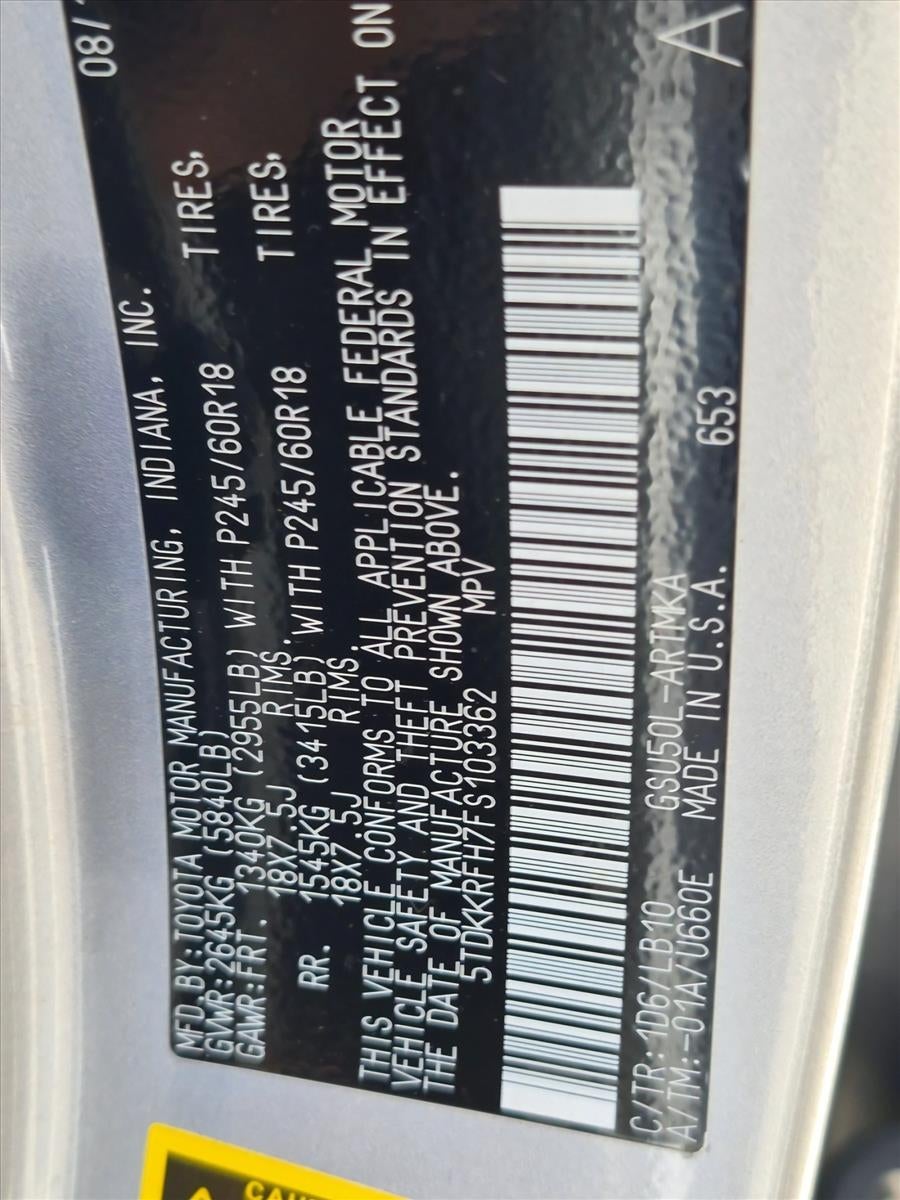 2015 Toyota Highlander FWD 4dr V6 XLE (Natl)