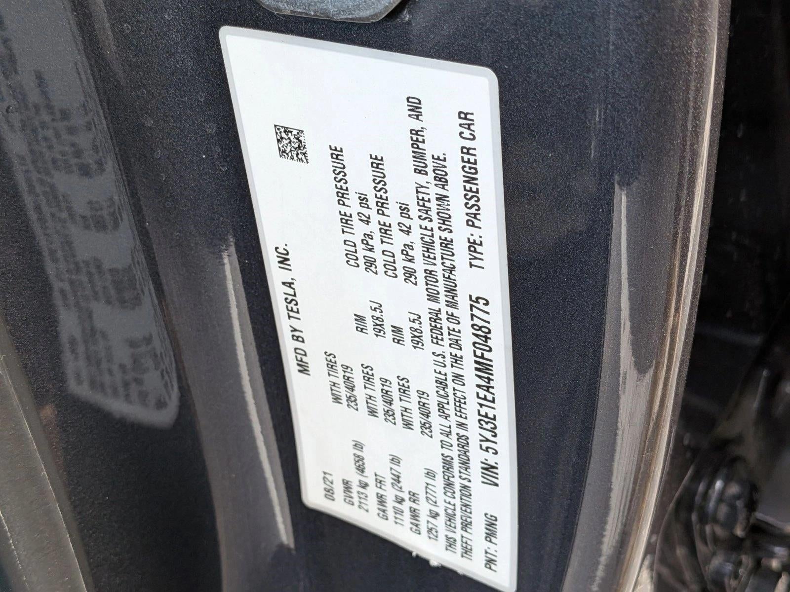 2021 Tesla Model 3 Standard Range Plus RWD