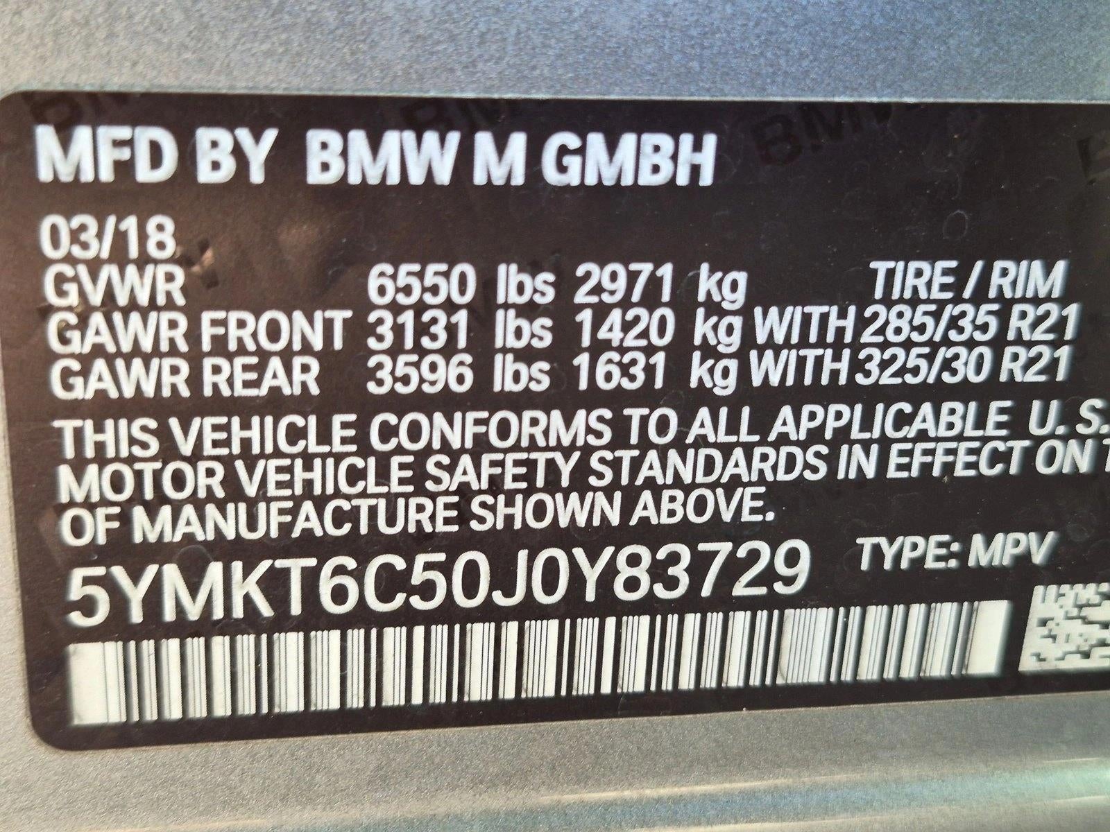 2018 BMW X5 M X5 M Sports Activity Vehicle