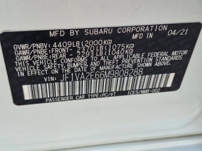2021 Subaru WRX STI Manual