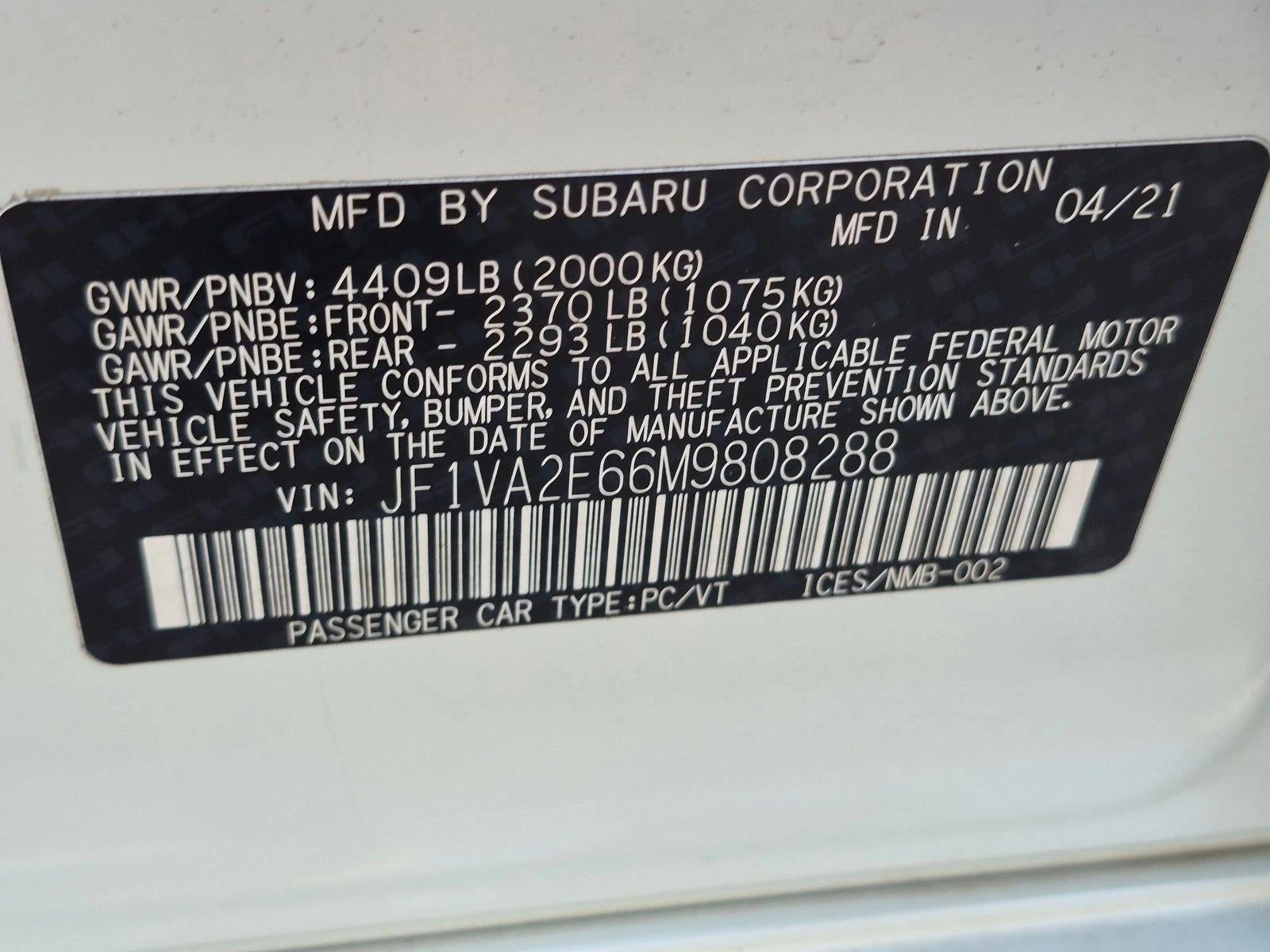 2021 Subaru WRX STI Manual