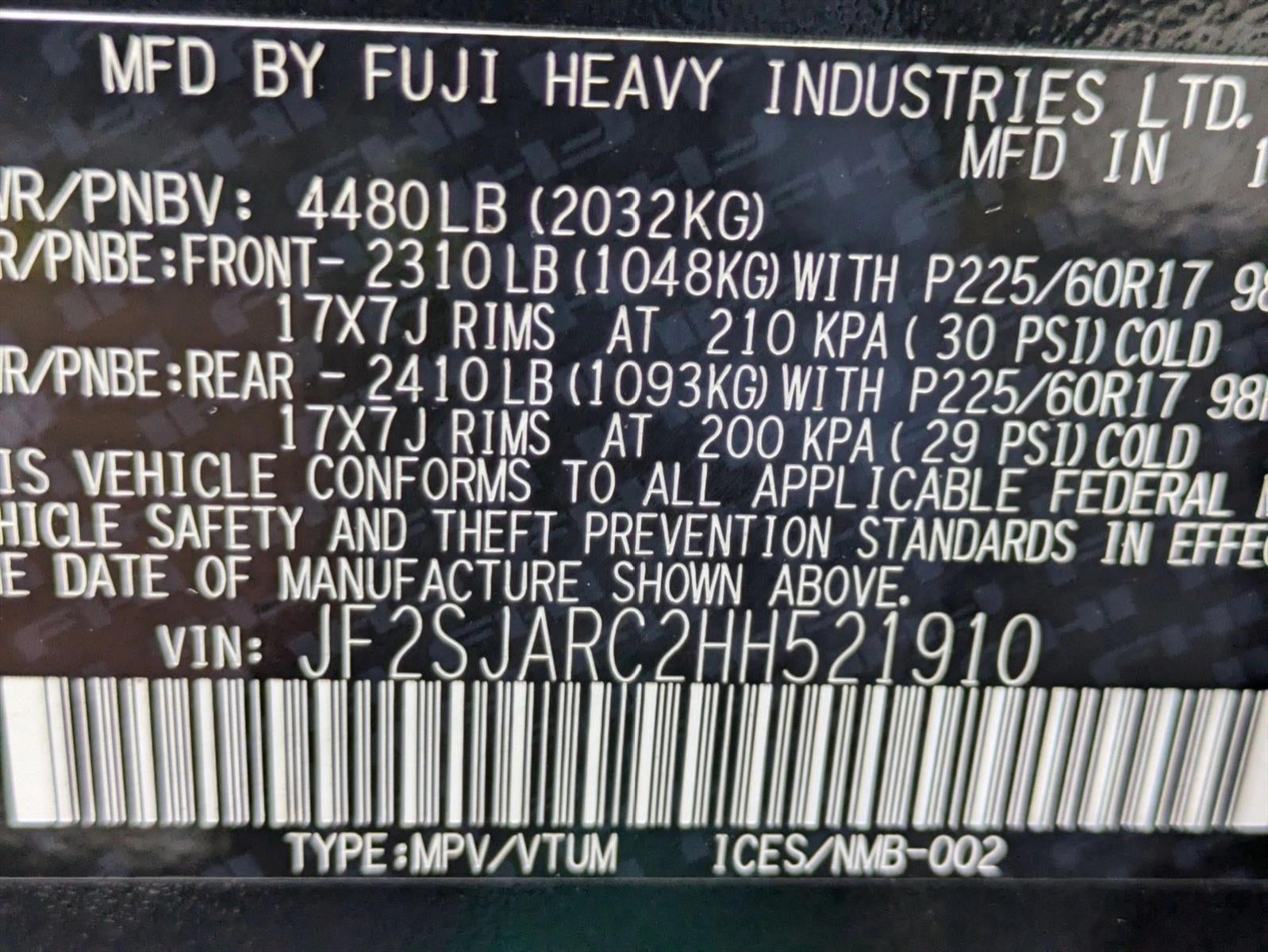 2017 Subaru Forester 2.5i Limited CVT