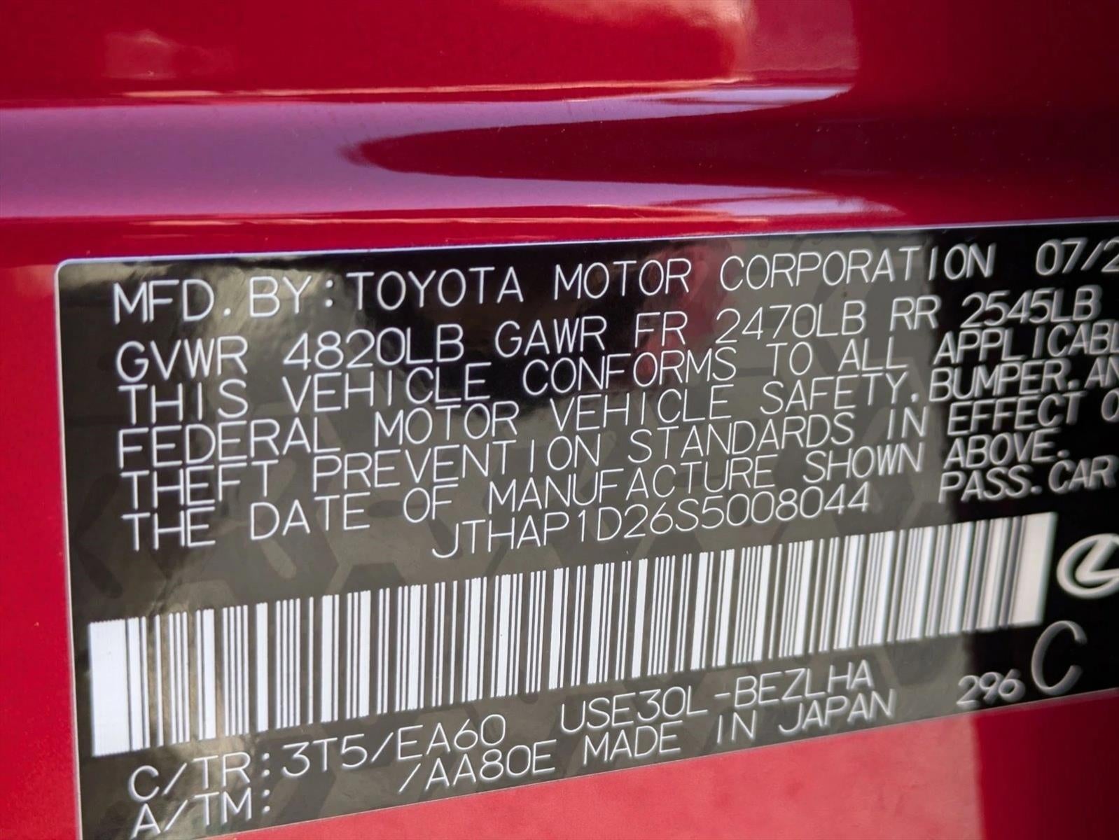 2025 Lexus IS 500 F SPORT Performance RWD