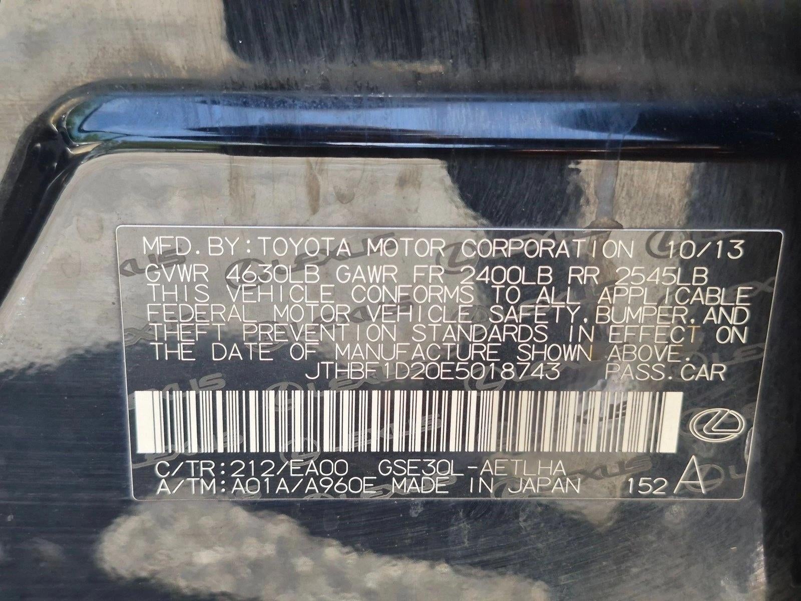 2014 Lexus IS 250 4dr Sport Sdn Auto RWD