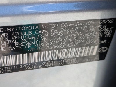 2022 Lexus IS 350 F SPORT RWD