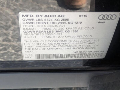 2019 Audi SQ5 Premium Plus 3.0 TFSI quattro