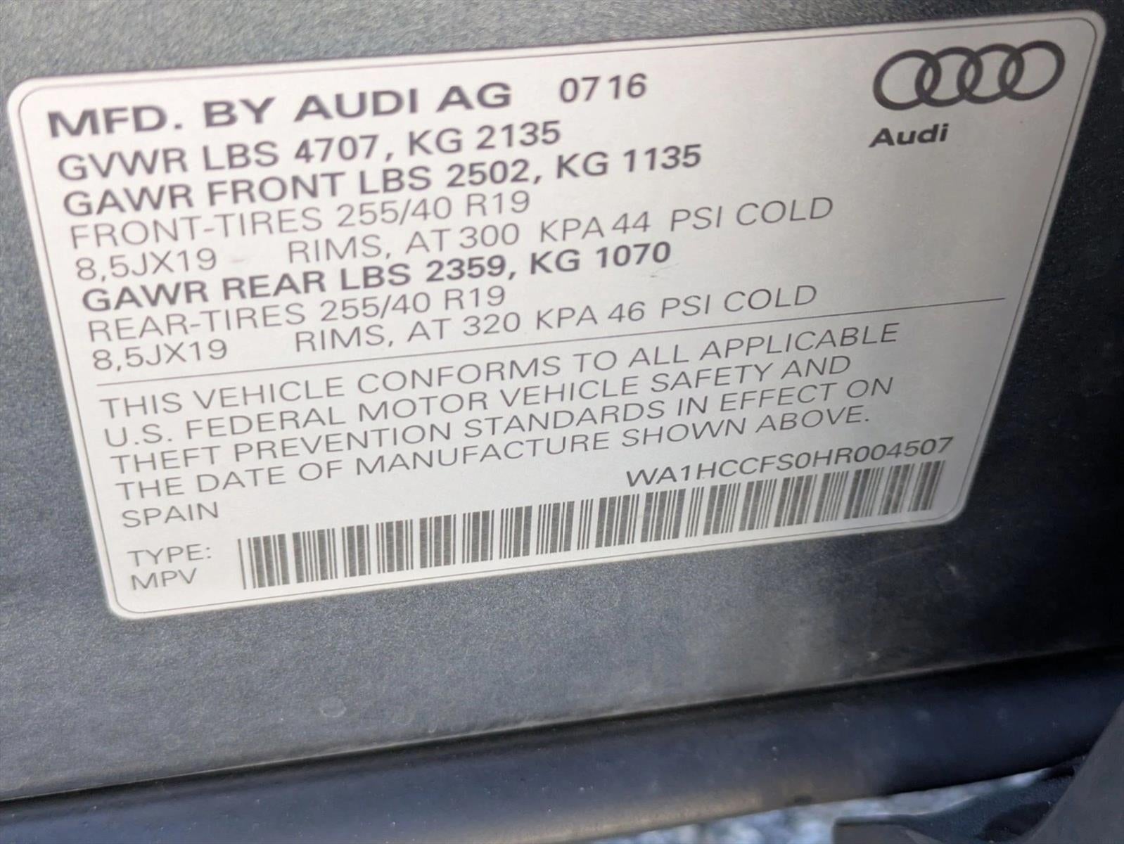 2017 Audi Q3 2.0 TFSI Premium Plus FWD