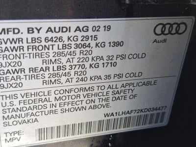2019 Audi Q7 Premium Plus 45 TFSI quattro