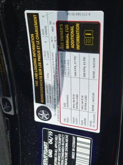 2019 Mercedes-Benz E-Class E 300 RWD Sedan