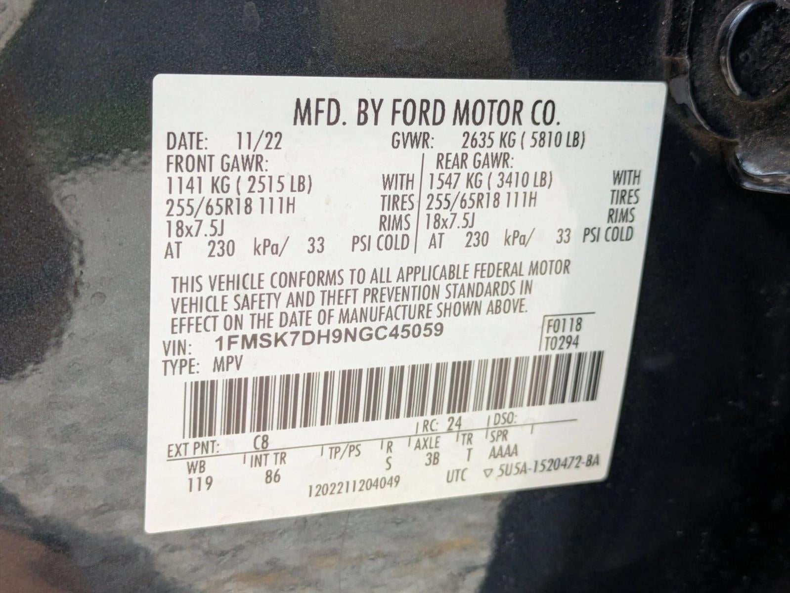 2022 Ford Explorer XLT RWD