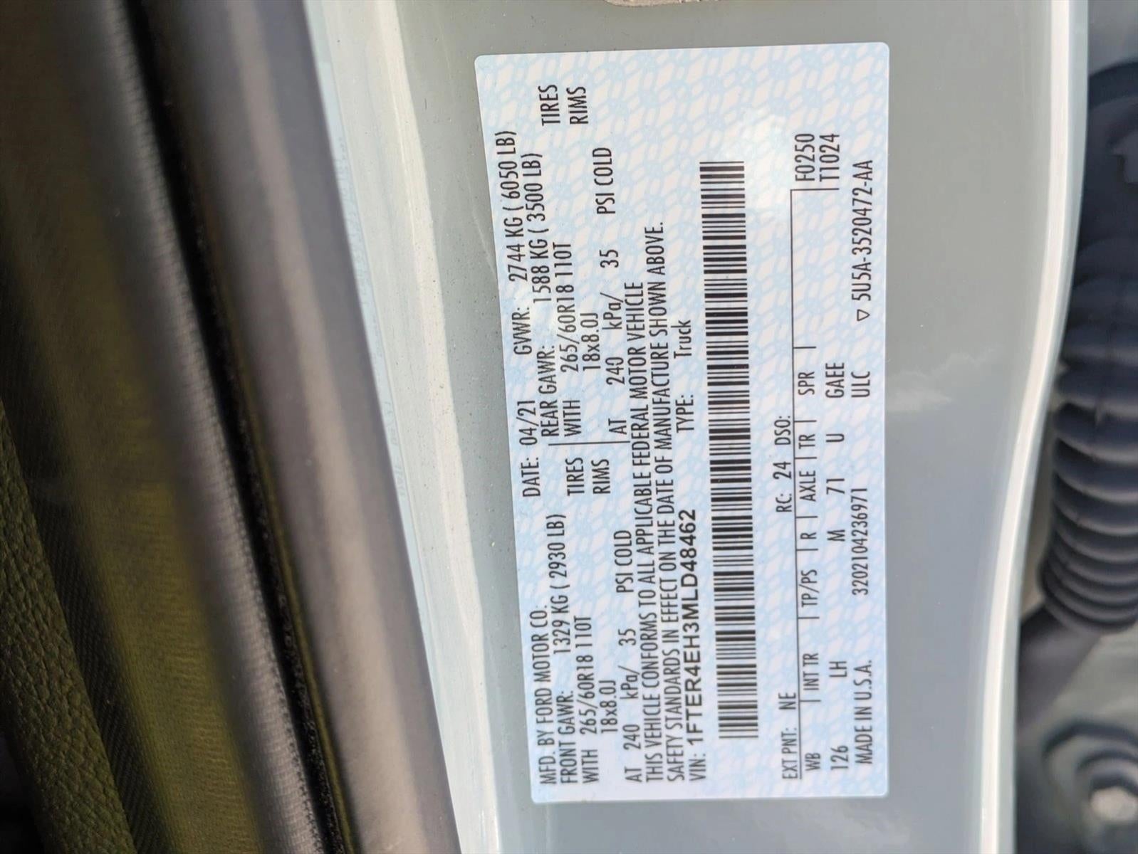 2021 Ford Ranger XL 2WD SuperCrew 5' Box