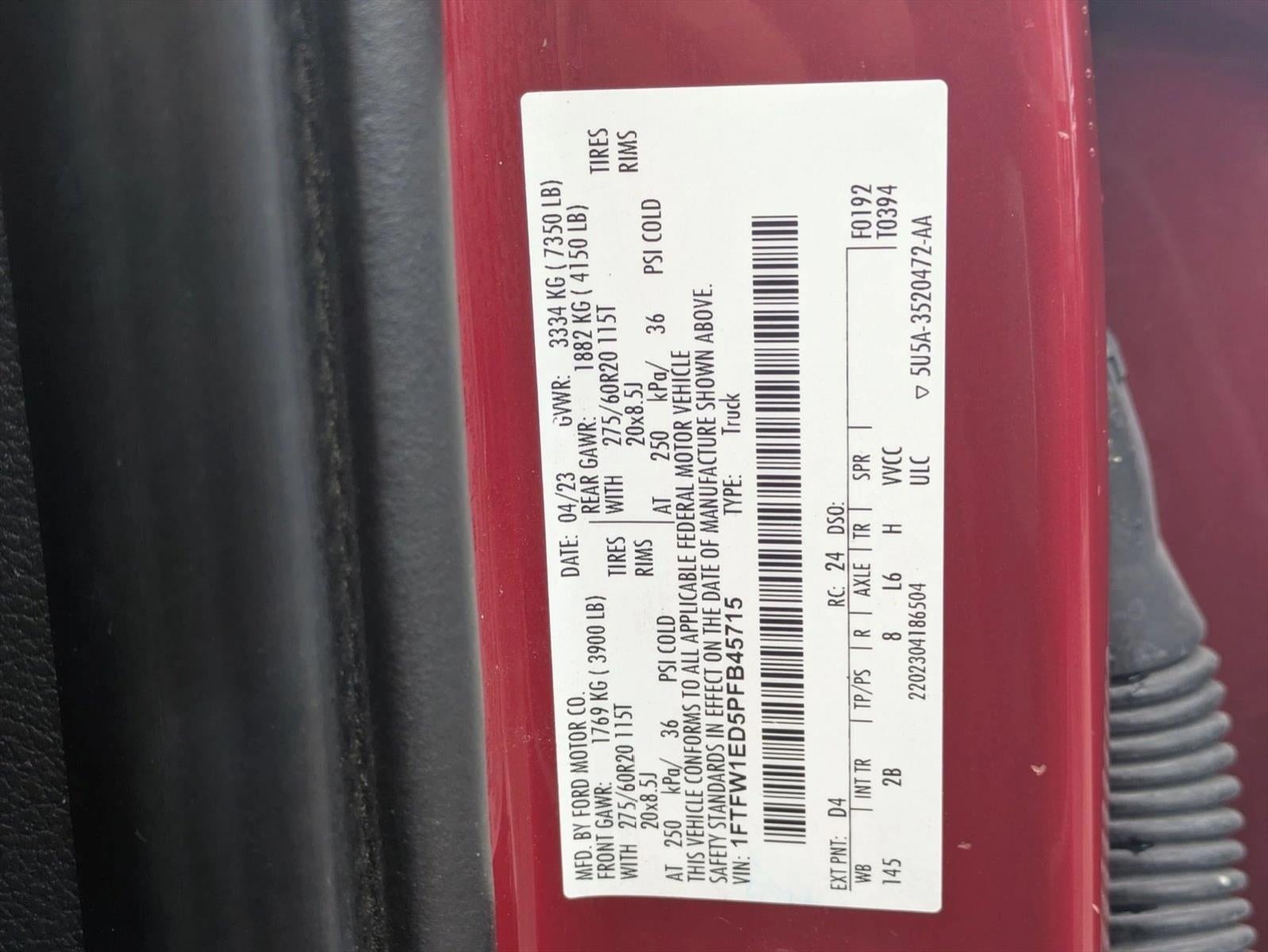 2023 Ford F-150 LARIAT 4WD SuperCrew 5.5' Box