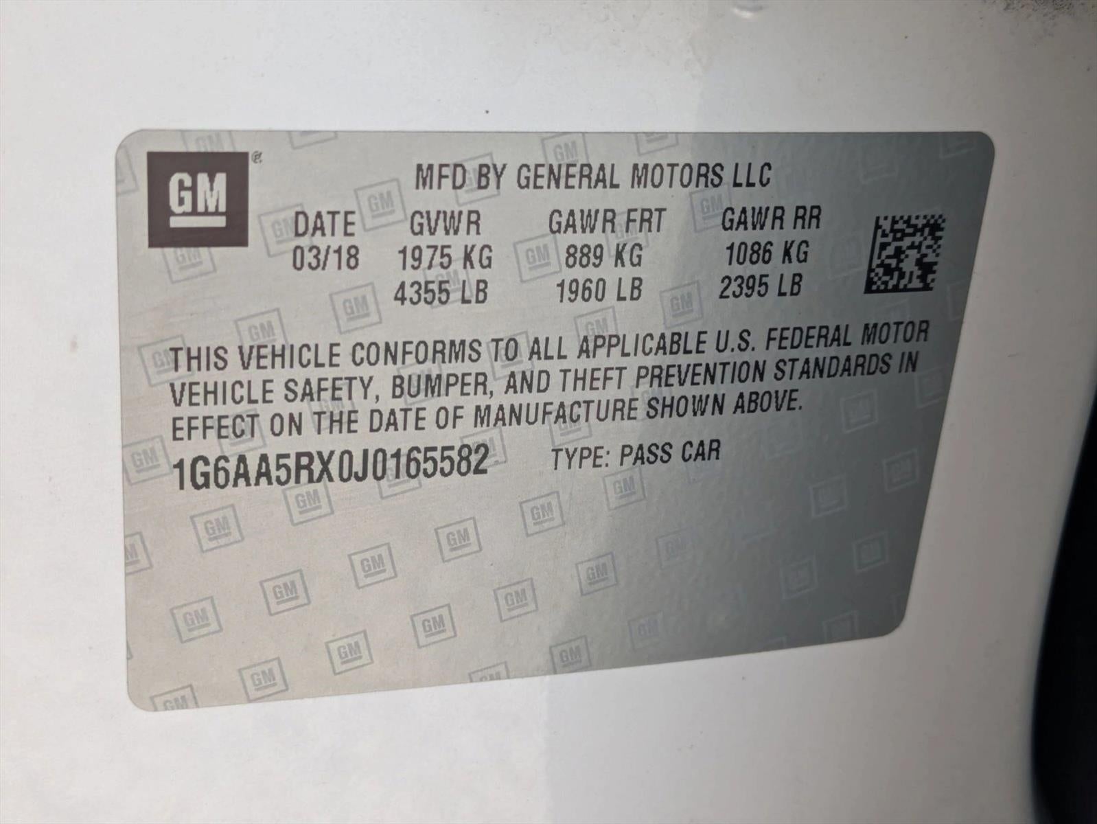 2018 Cadillac ATS Sedan 2.0L I4 RWD