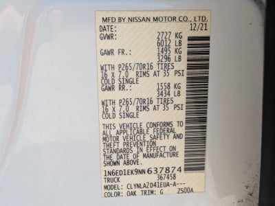 2022 Nissan Frontier Crew Cab 4x4 S Auto