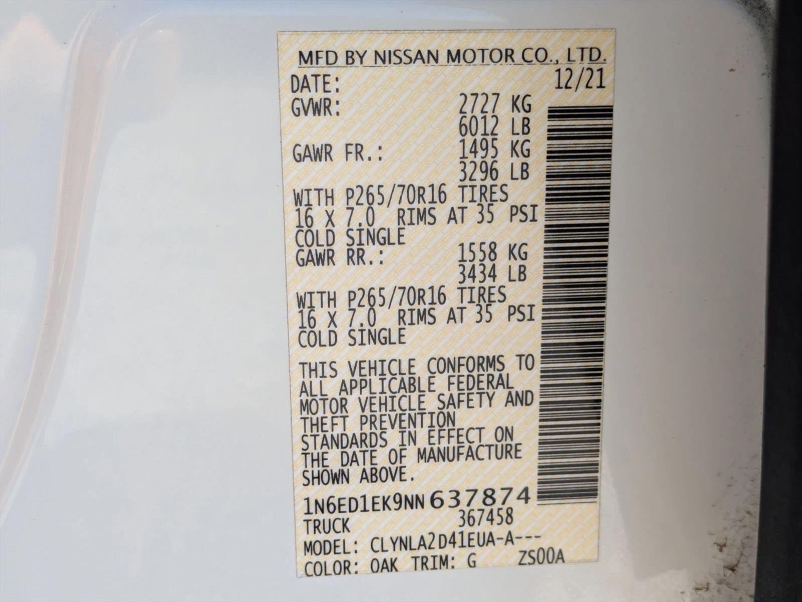 2022 Nissan Frontier Crew Cab 4x4 S Auto