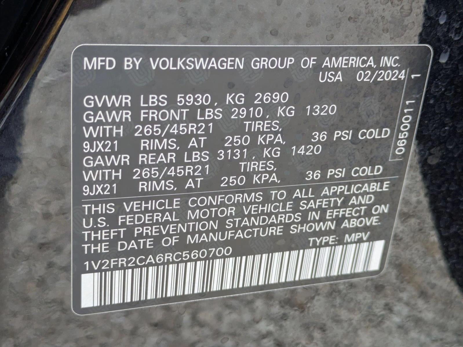 2024 Volkswagen Atlas 2.0T SEL Premium R-Line 4MOTION