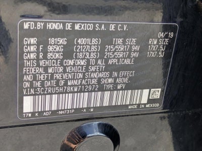 2019 Honda HR-V EX-L 2WD CVT