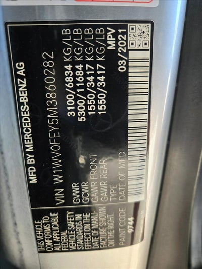 2021 Mercedes-Benz Metris Passenger Van Standard Roof 126" Wheelbase