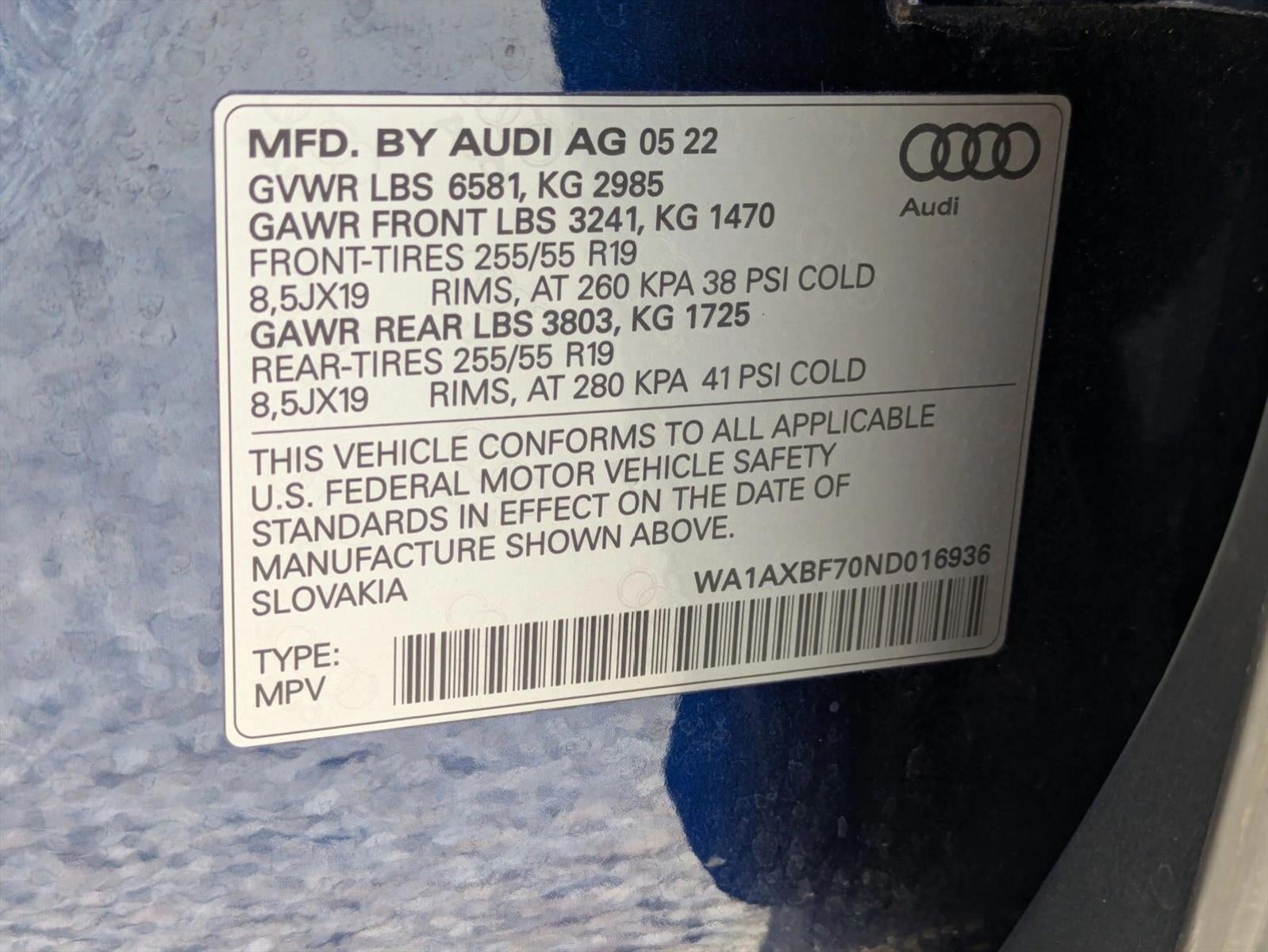 2022 Audi Q7 Premium 55 TFSI quattro
