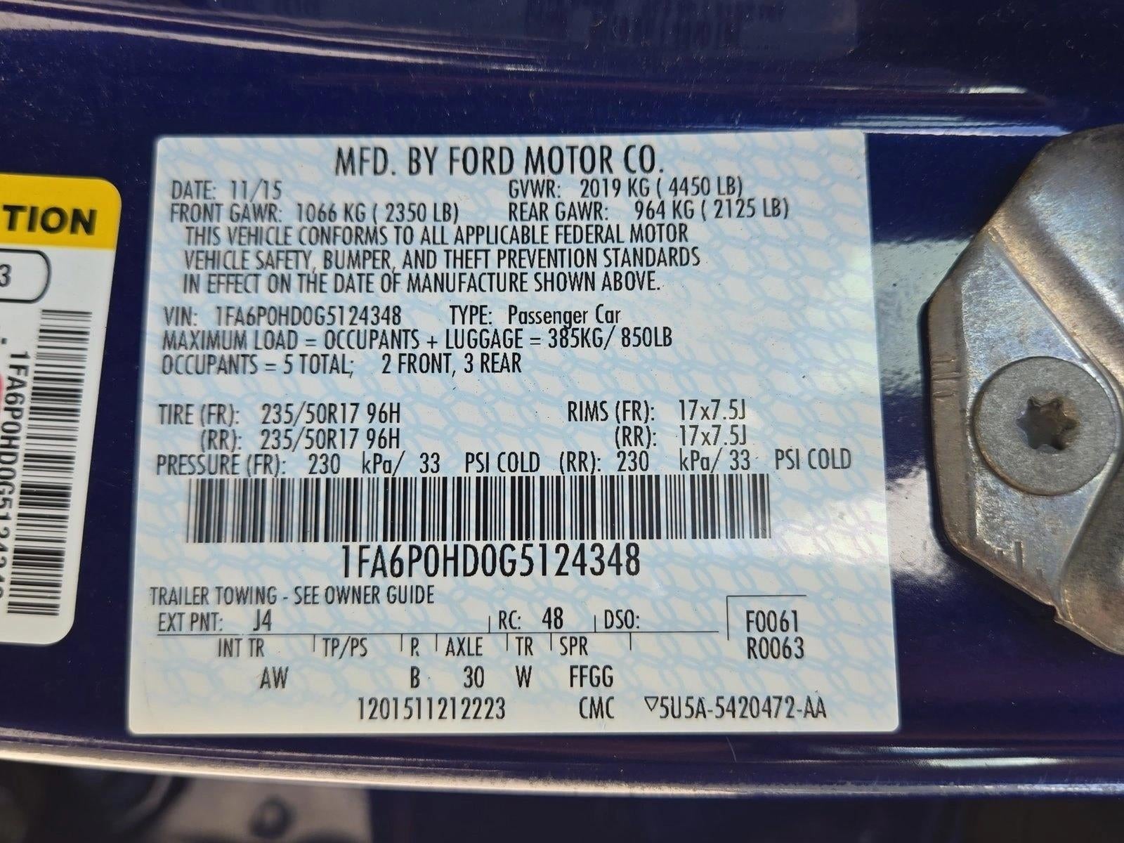 2016 Ford Fusion 4dr Sdn SE FWD