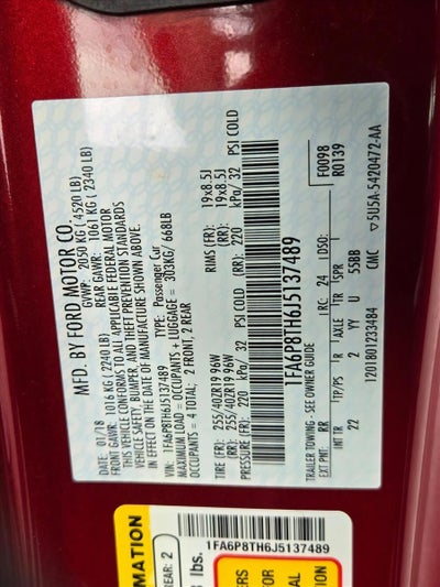 2018 Ford Mustang EcoBoost Fastback