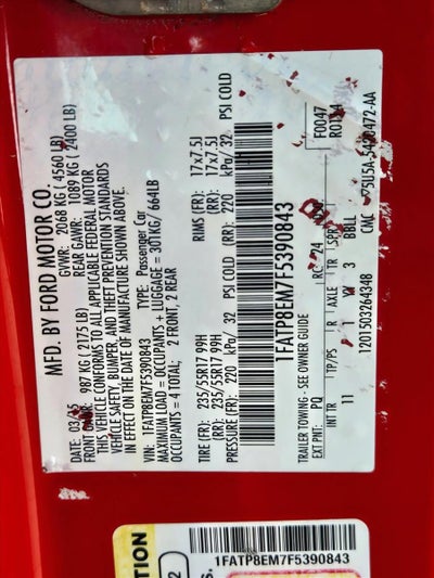 2015 Ford Mustang 2dr Conv V6