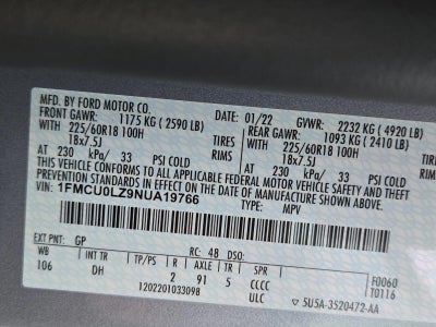 2022 Ford Escape Titanium Plug-In Hybrid FWD