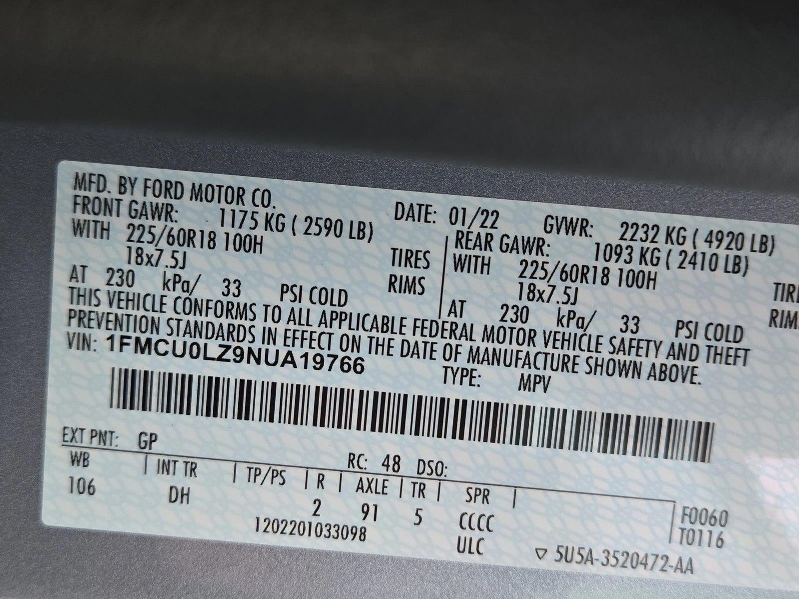 2022 Ford Escape Titanium Plug-In Hybrid FWD