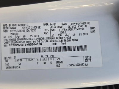2021 Ford Super Duty F-250 SRW LARIAT 4WD Crew Cab 6.75' Box