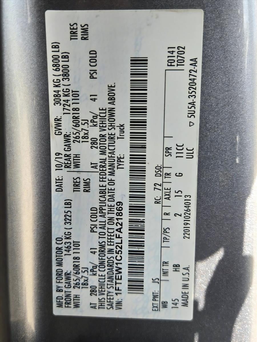 2020 Ford F-150 LARIAT 2WD SuperCrew 5.5' Box