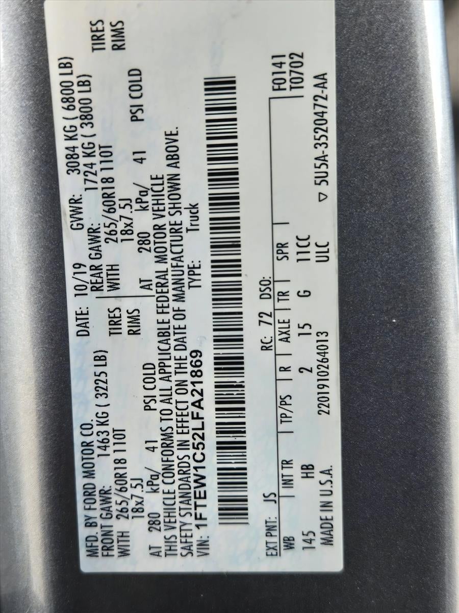 2020 Ford F-150 LARIAT 2WD SuperCrew 5.5' Box