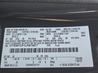 2020 Ford F-150 XL 2WD SuperCrew 5.5' Box