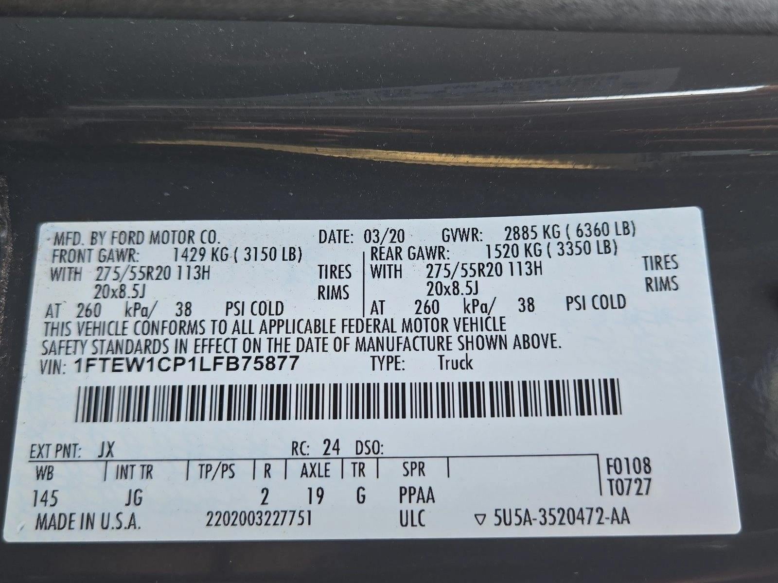 2020 Ford F-150 XL 2WD SuperCrew 5.5' Box